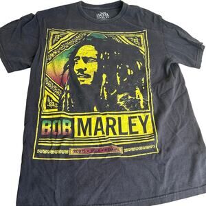 Bob Marley Black Yellow Red Green Graphic T Shirt Size Medium